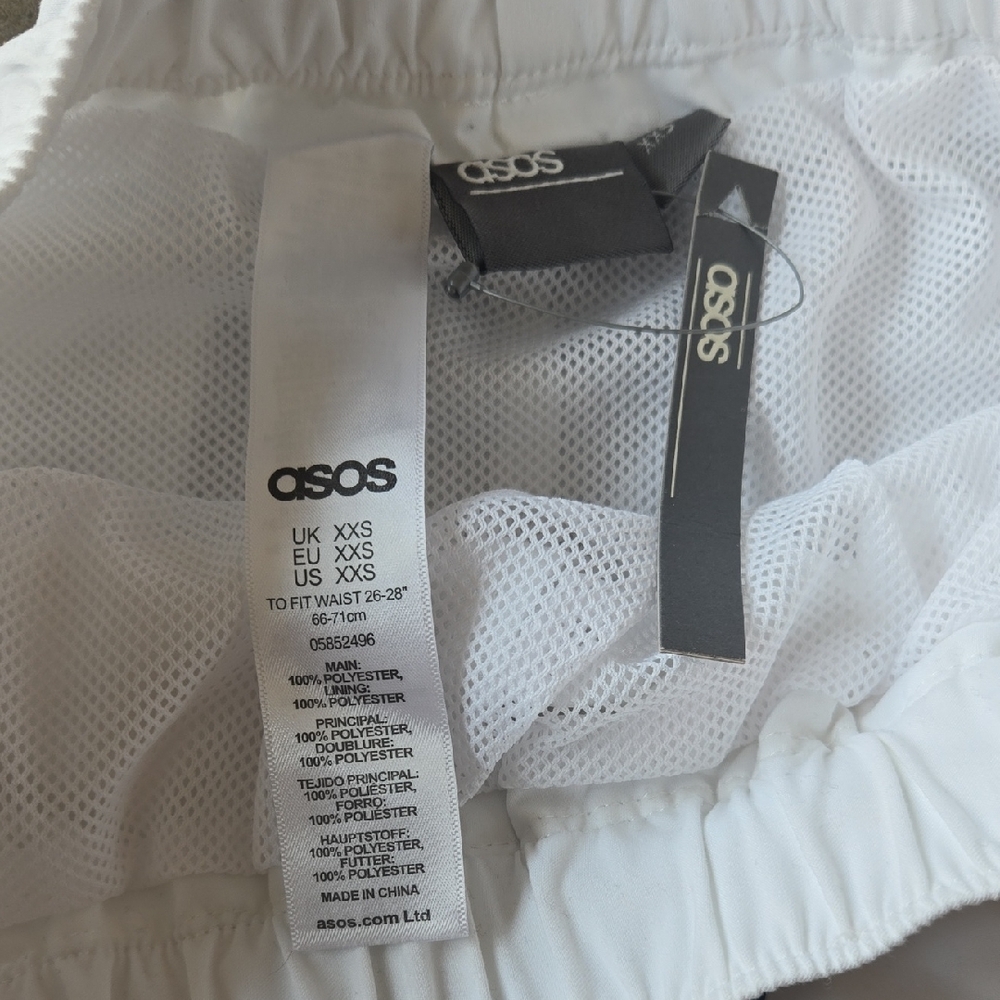 ASOS White Athletic Shorts with Black Trim - Picture 2 of 4